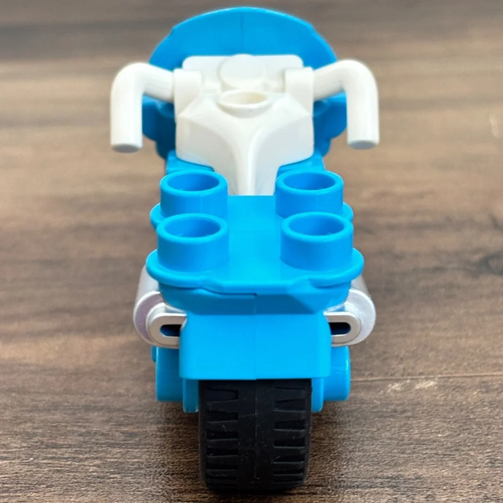 LEGO Duplo Blue White Motorcycle Vehicle Police Pizzeria Replacement Piece Toy